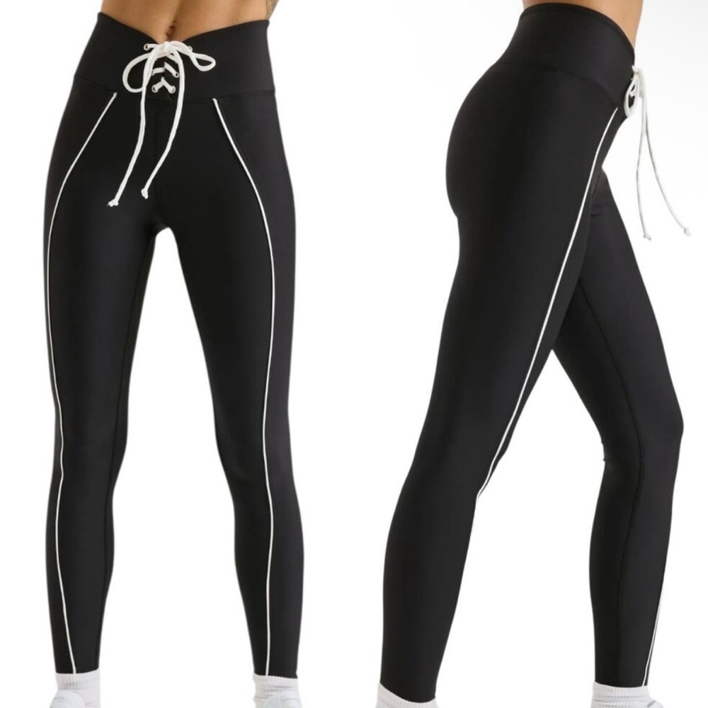 Year Of Ours x Revolve Rumble Field Leggings Black White Football Style SM